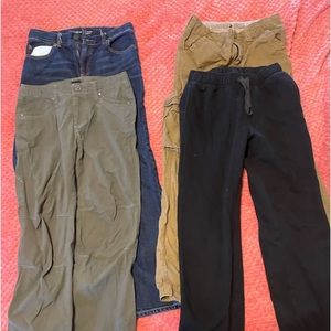 Four pairs of boys Size 14 Cargo pants/jeans/joggers